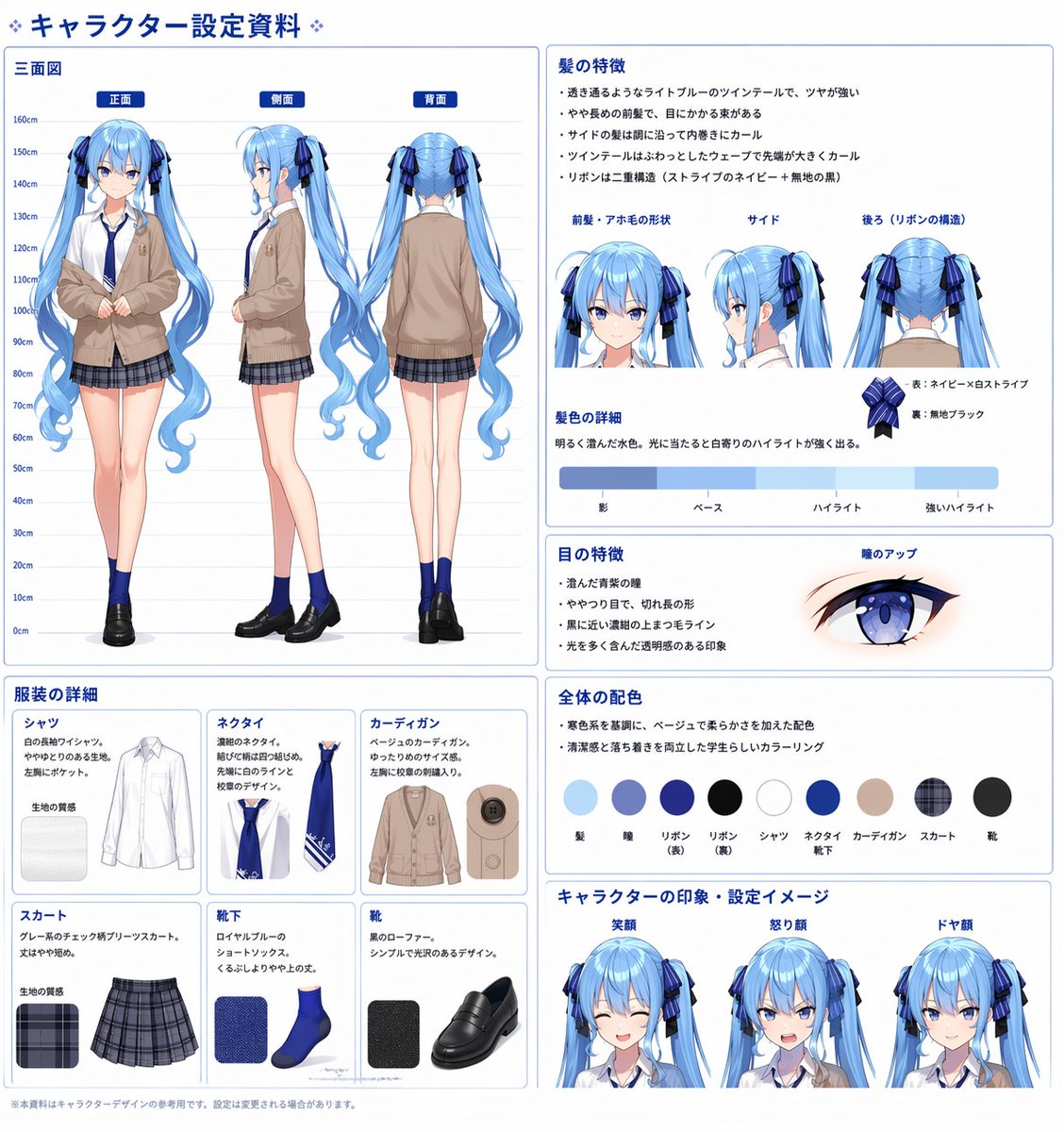 Comprehensive Anime Character Reference Sheet preview image 1