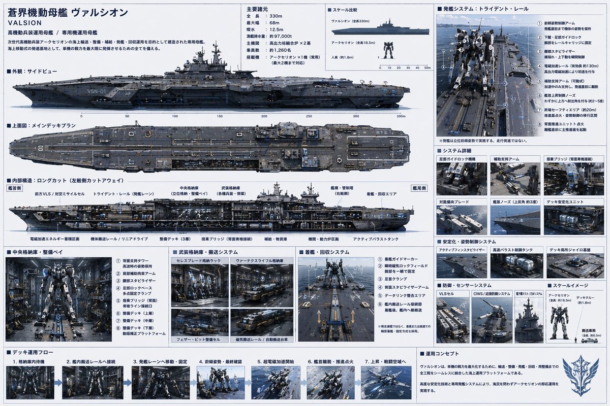 Sci-Fi Mecha Carrier Specification Sheet preview image 1