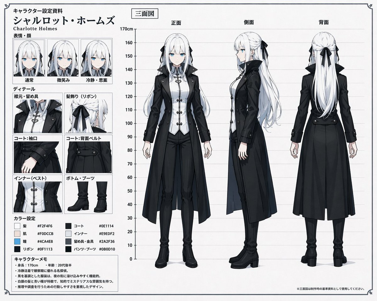 Anime Character Reference Sheet preview image 1