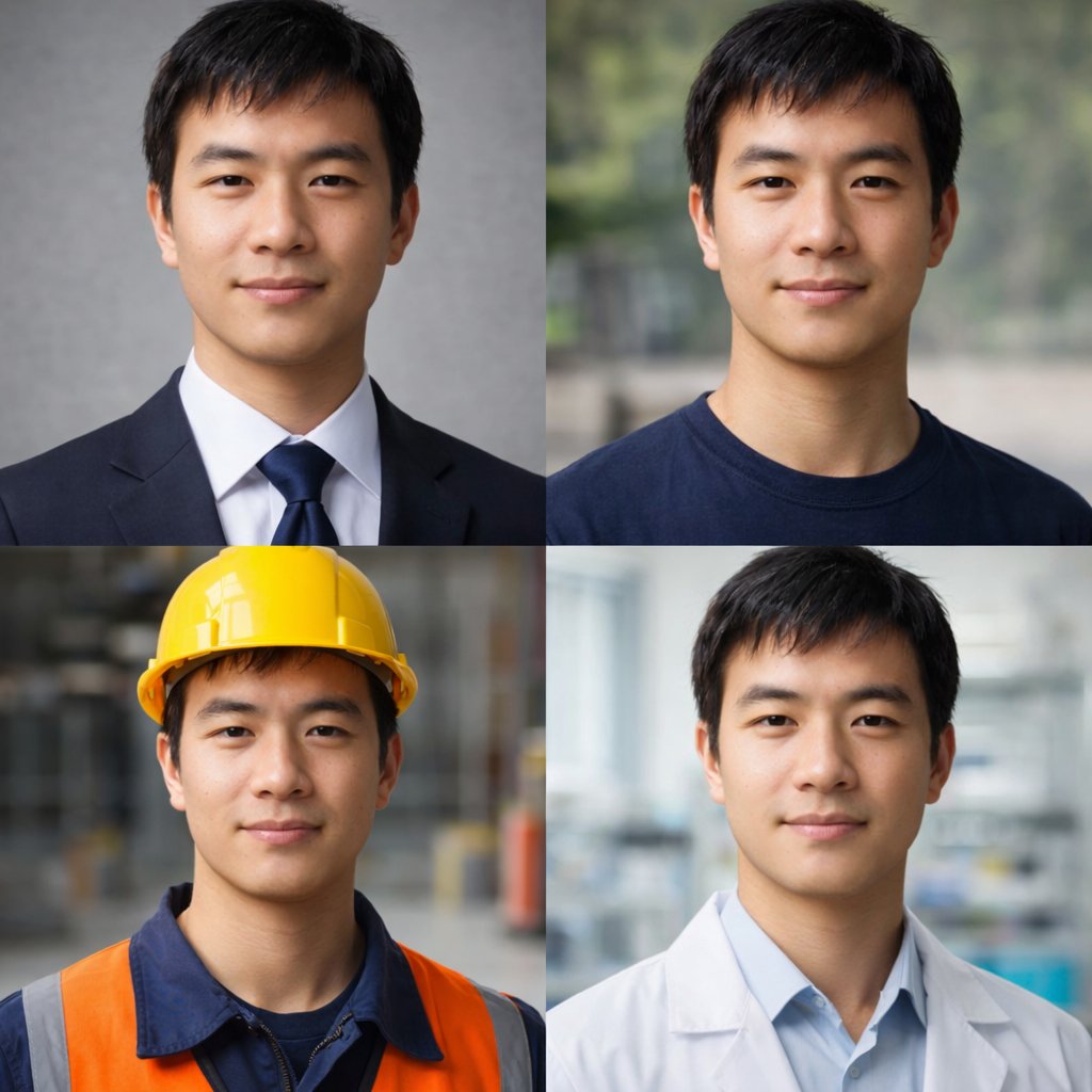 4-Panel Professional Avatar Grid preview image 1