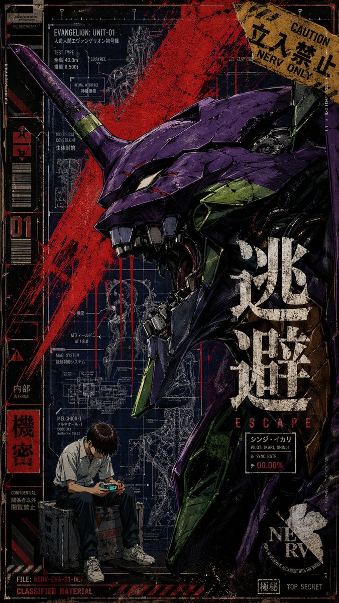 Gritty Evangelion Unit-01 Poster preview image 1