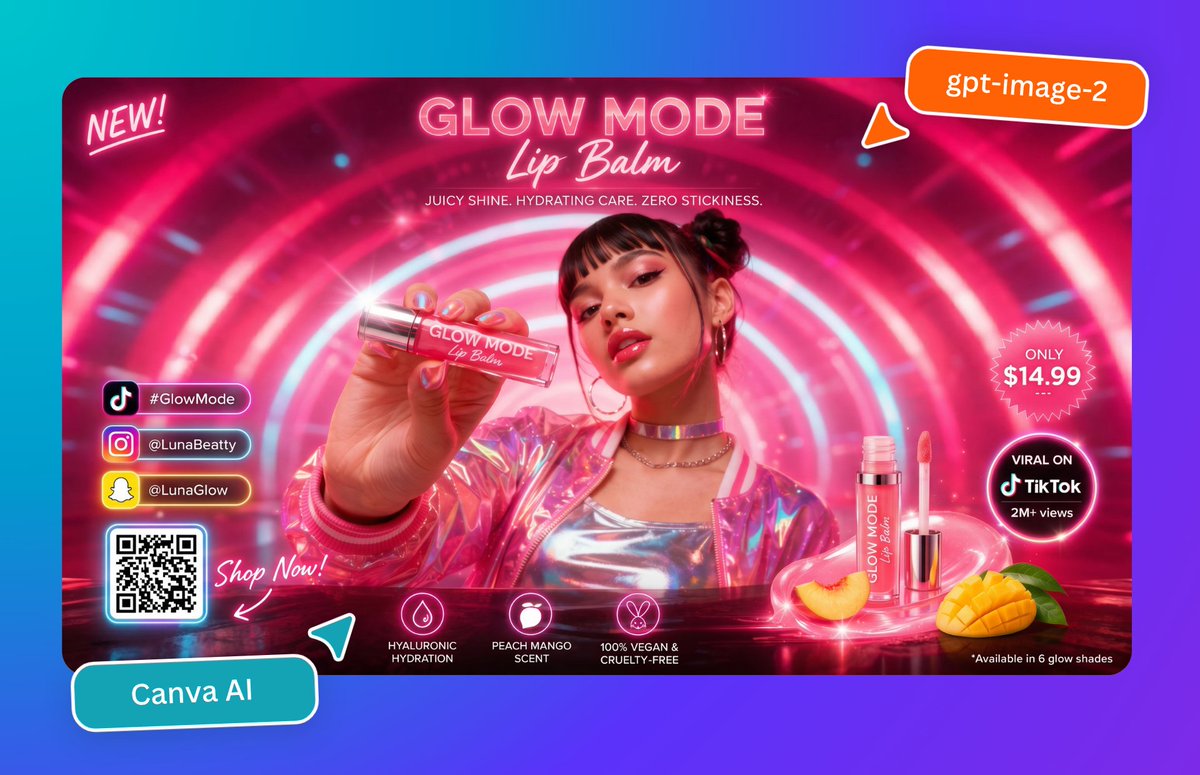 Neon Lip Balm Launch Ad preview image 1