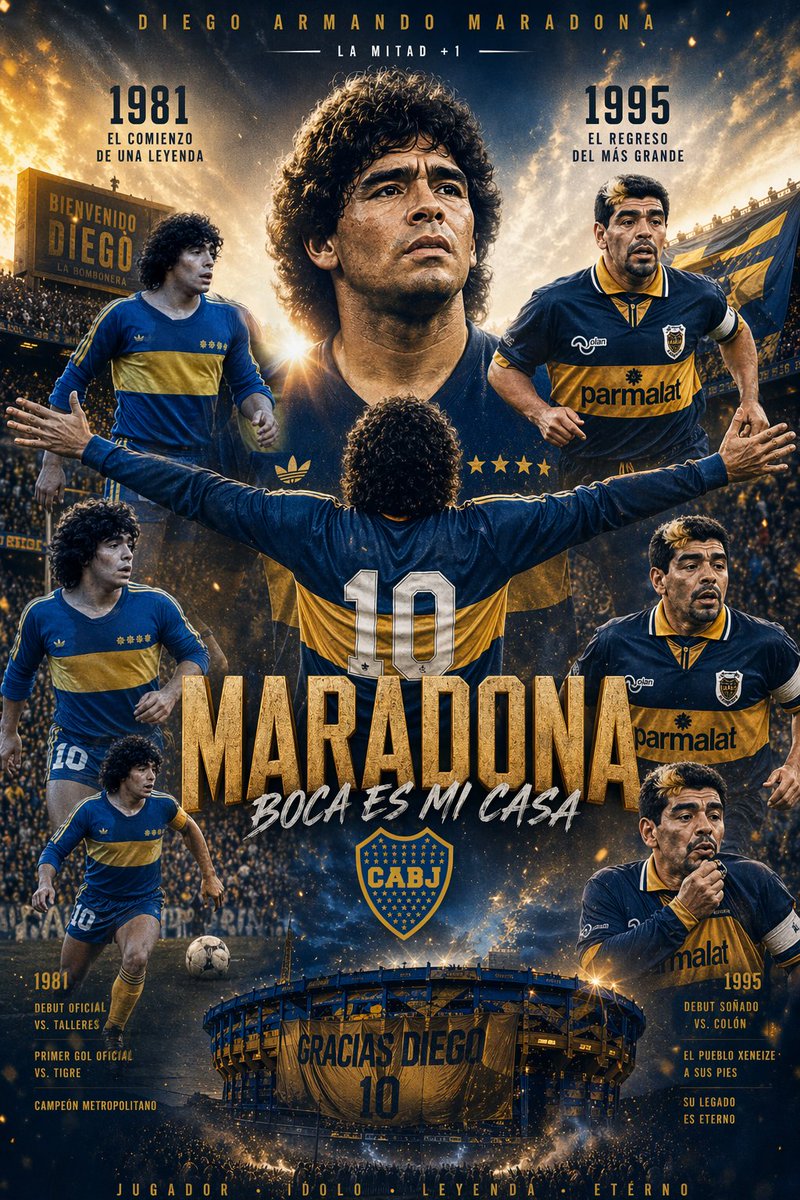 Maradona Boca Juniors Infographic Poster preview image 1
