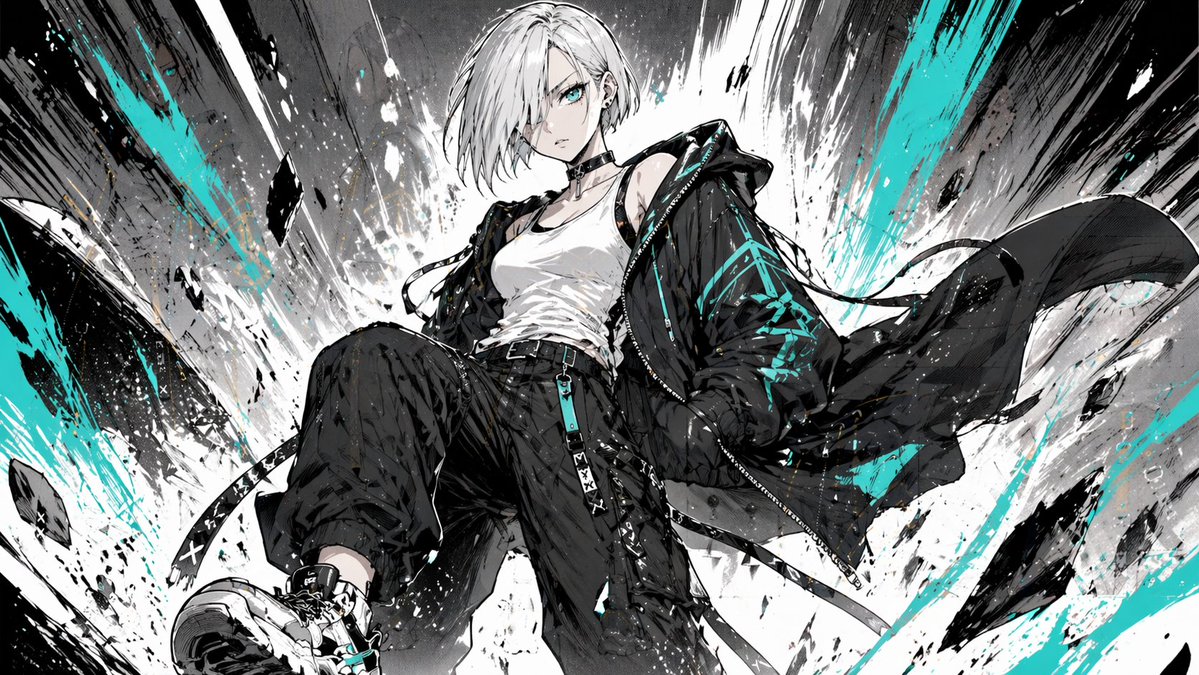 Cyber Streetwear Manga Splash Art preview image 1