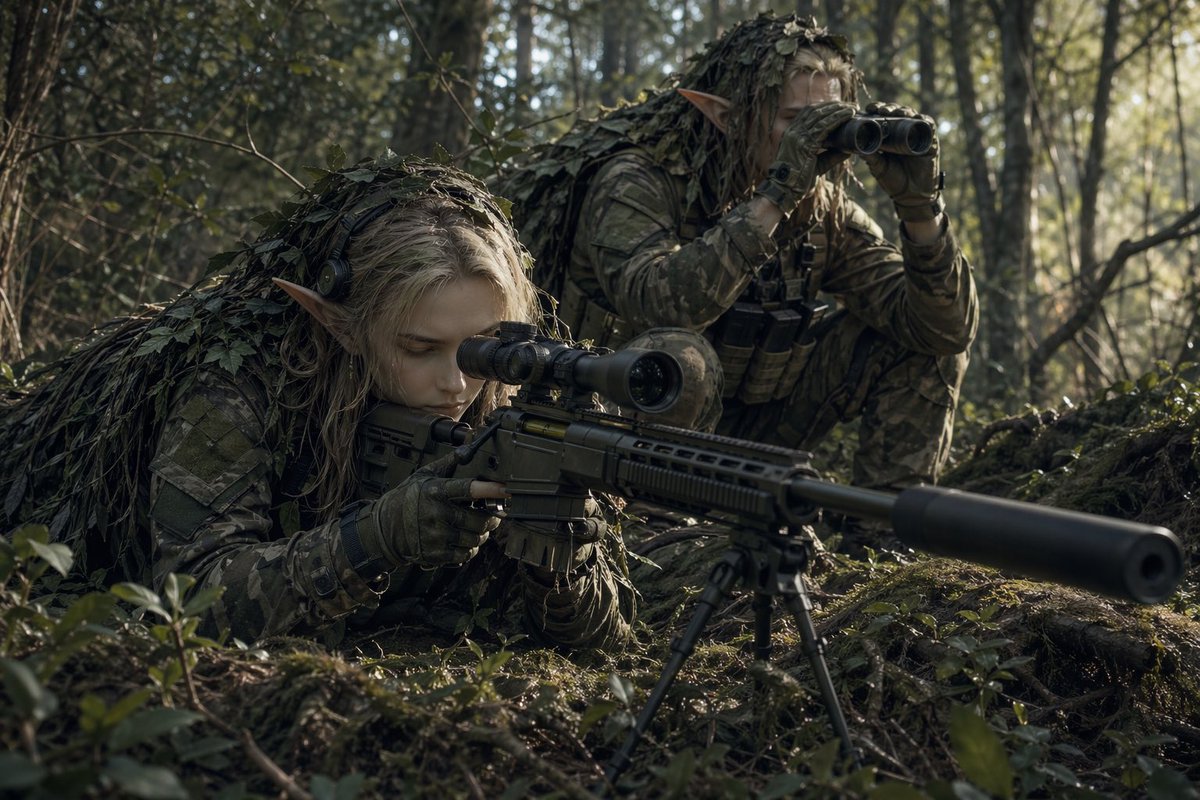 Elf Sniper Team in Forest Ambush preview image 1