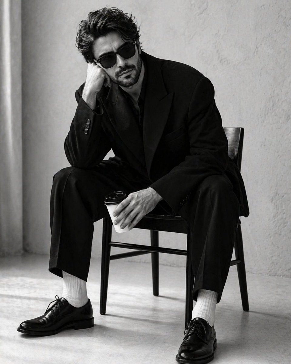 High-Contrast Monochrome Studio Portrait preview image 1