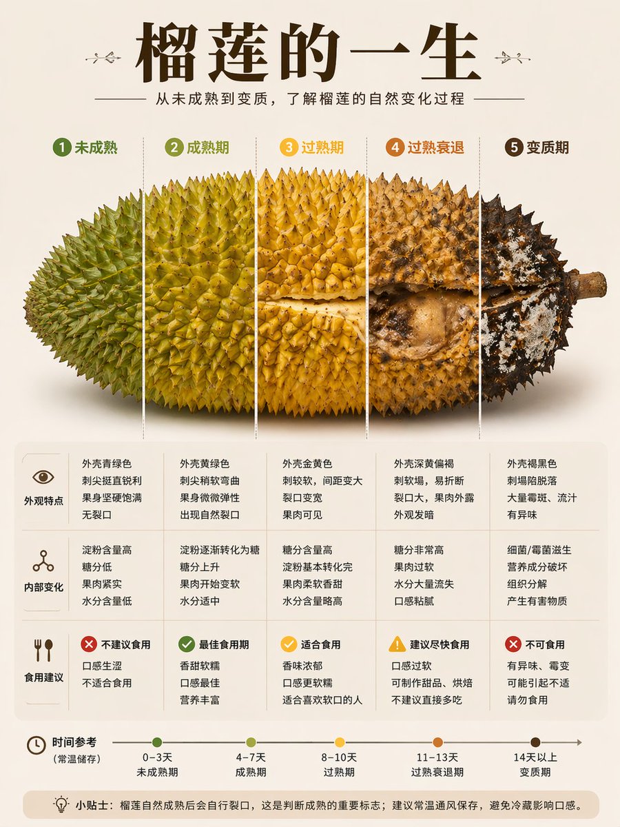 Durian Ripening Lifecycle Infographic preview image 1