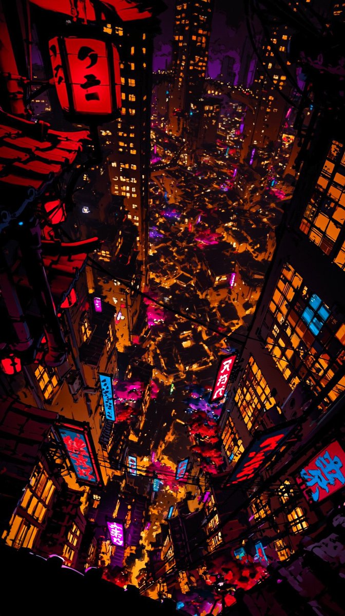 Surreal Neon Japanese Megacity Overlook preview image 1