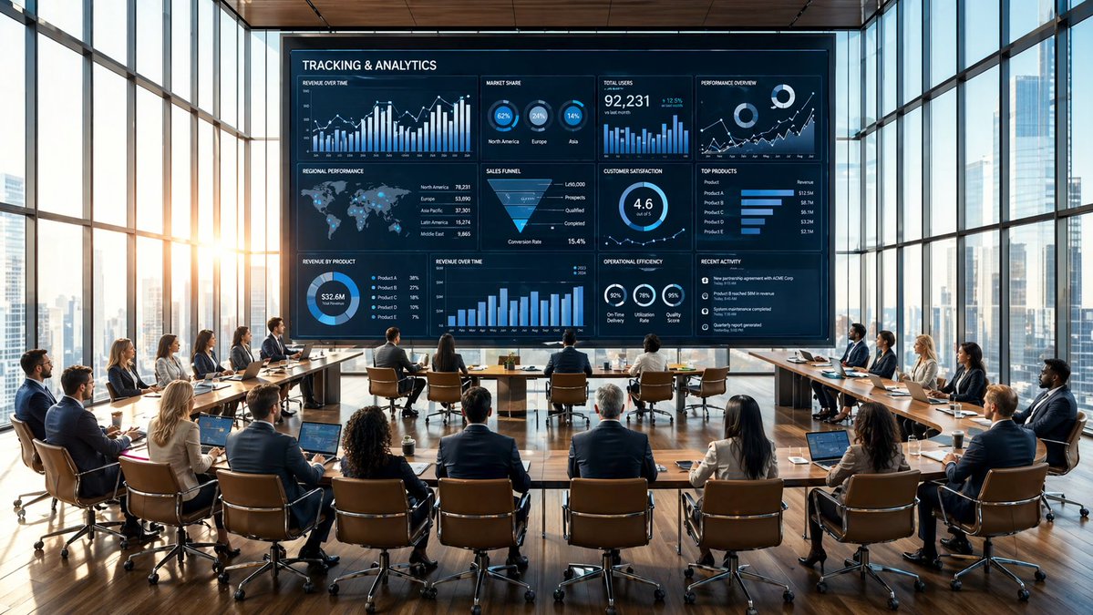 Futuristic Boardroom Analytics Meeting preview image 2