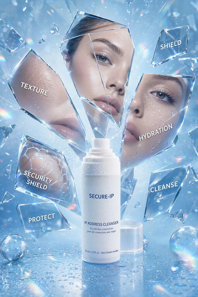 Futuristic Cyber Skincare Product Ad preview image 1