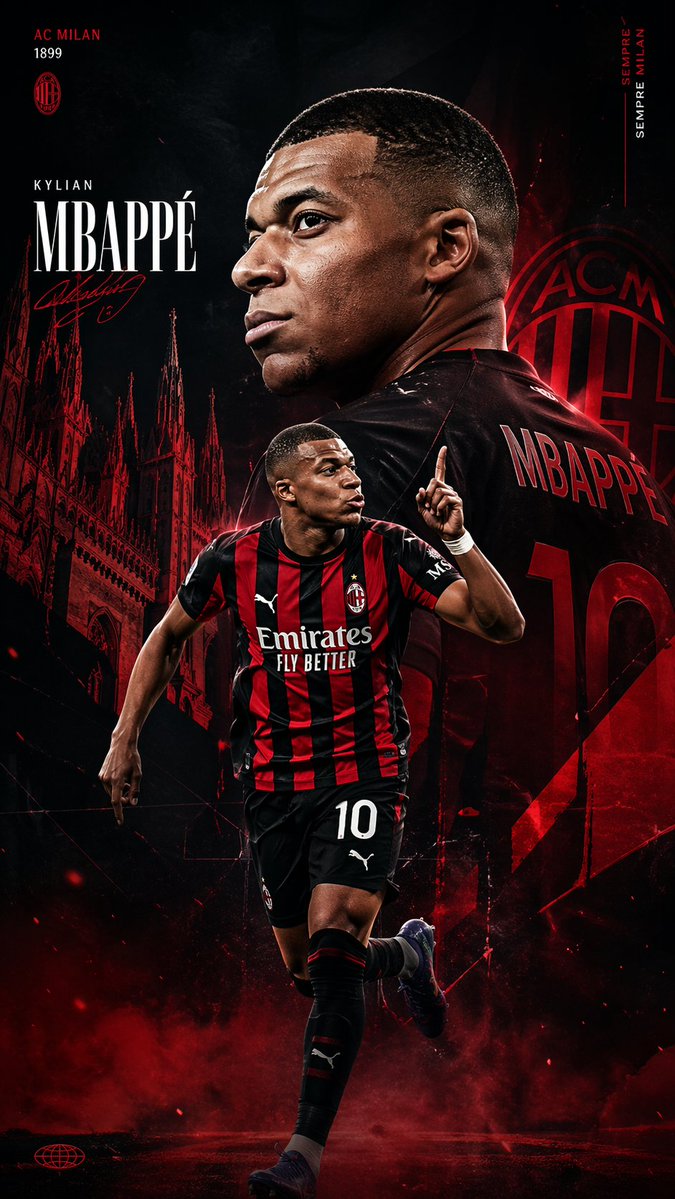 AC Milan Mbappé Transfer Poster preview image 1