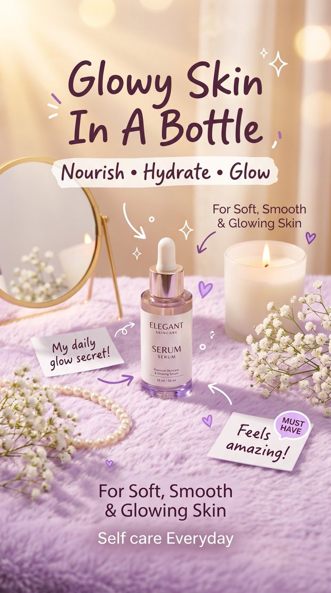 Pastel Luxury Skincare Ad preview image 1