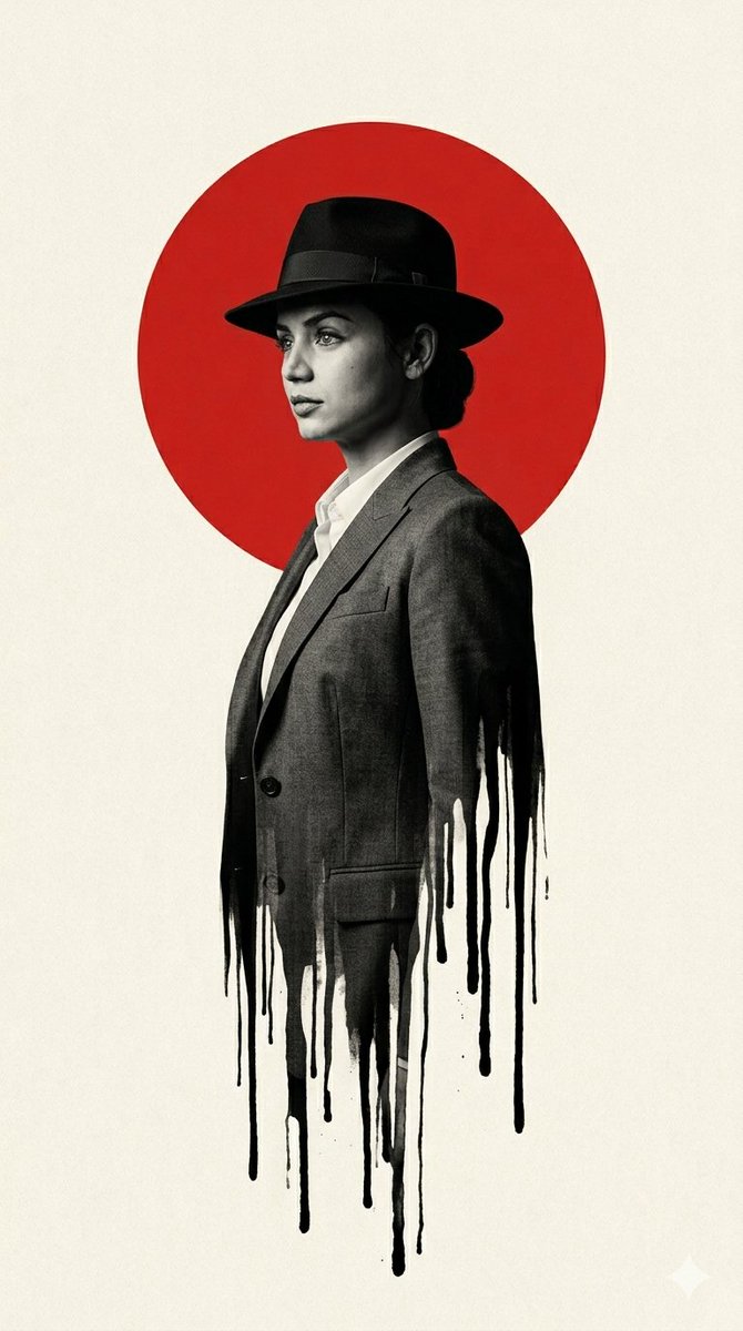 Noir Man With Red Sun Poster preview image 1