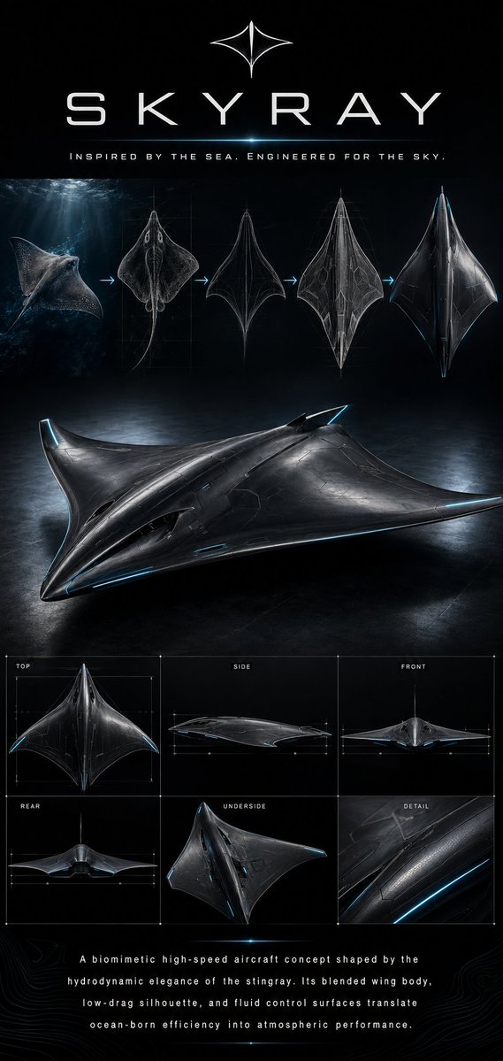 Biomimetic Skyray Aircraft Poster preview image 1