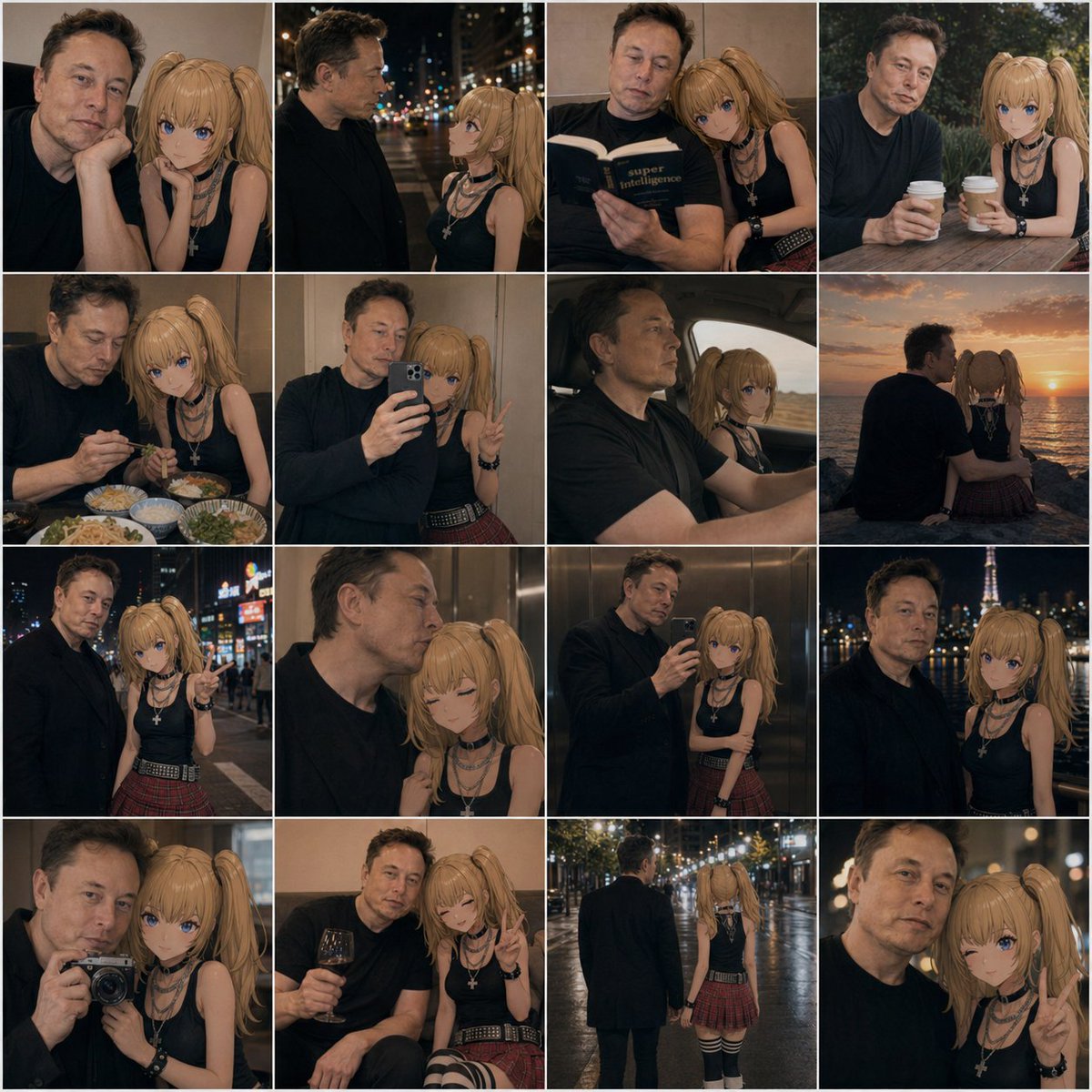 Anime Girl and Man Date Photo Collage preview image 1