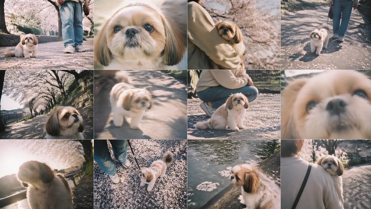 Cherry Blossom Shih Tzu Photo Collage preview image 1
