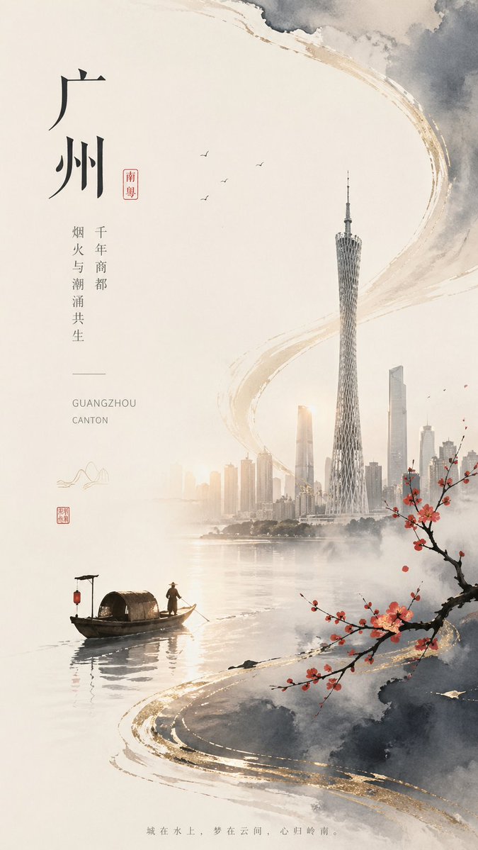 Guangzhou Ink-Wash City Poster preview image 1