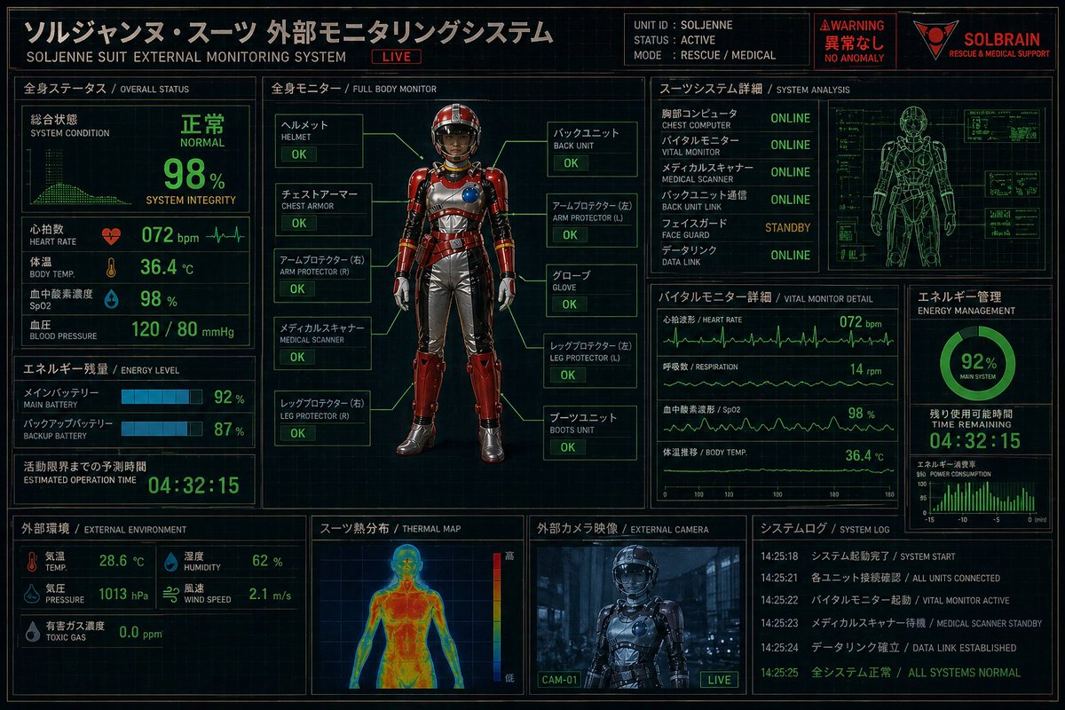 Futuristic Rescue Suit Monitoring HUD preview image 1