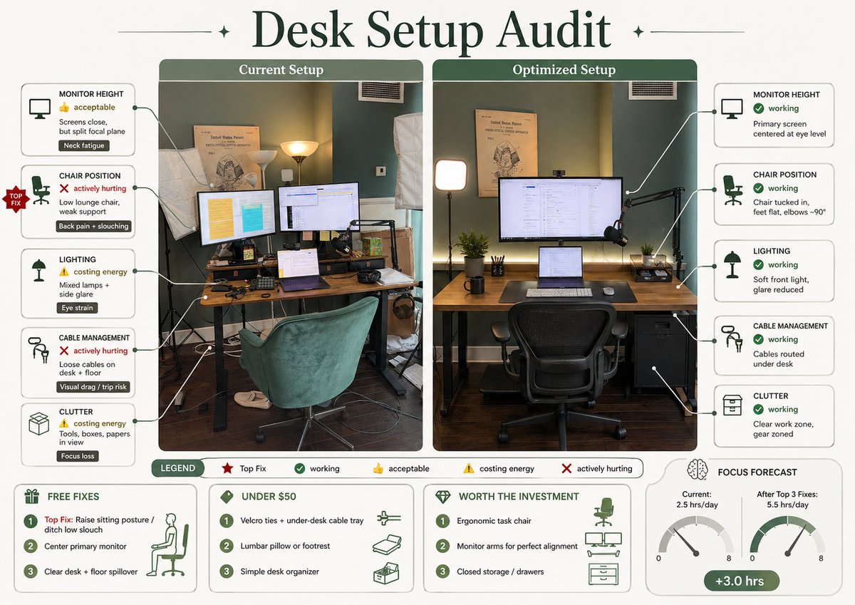 Desk Setup Audit Infographic preview image 1