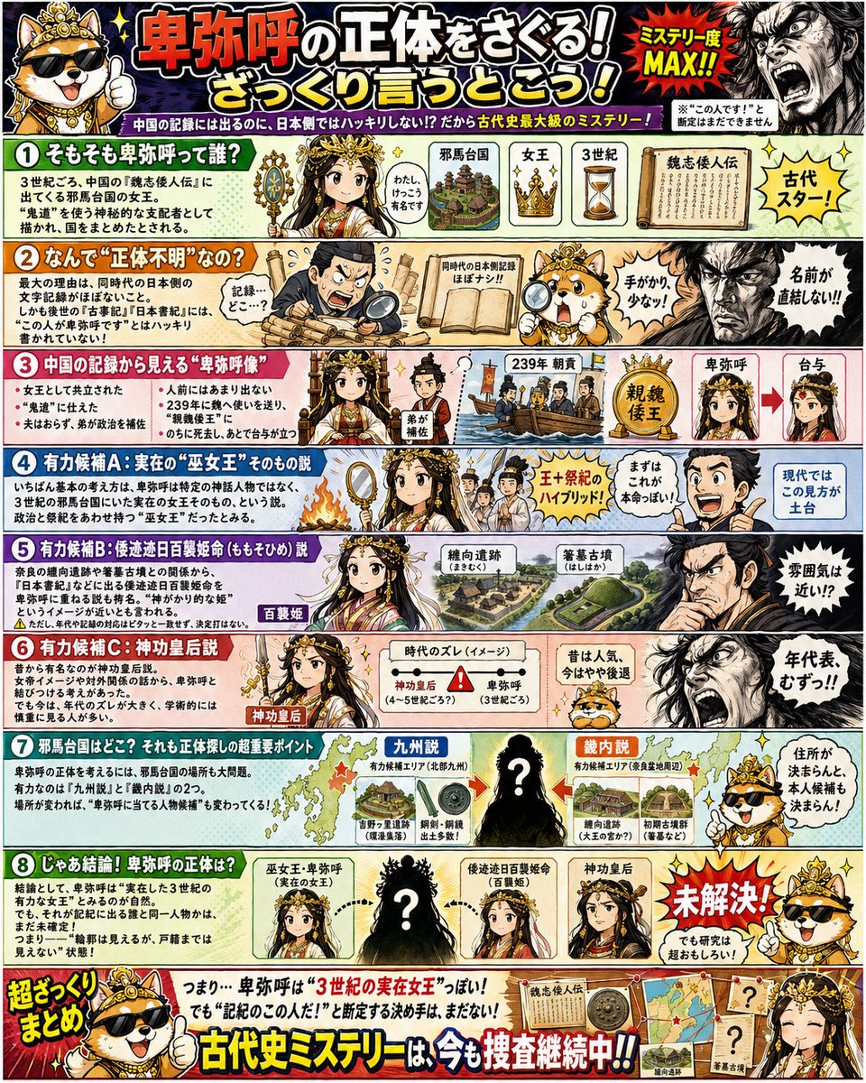 Japanese Himiko History Infographic Poster preview image 1