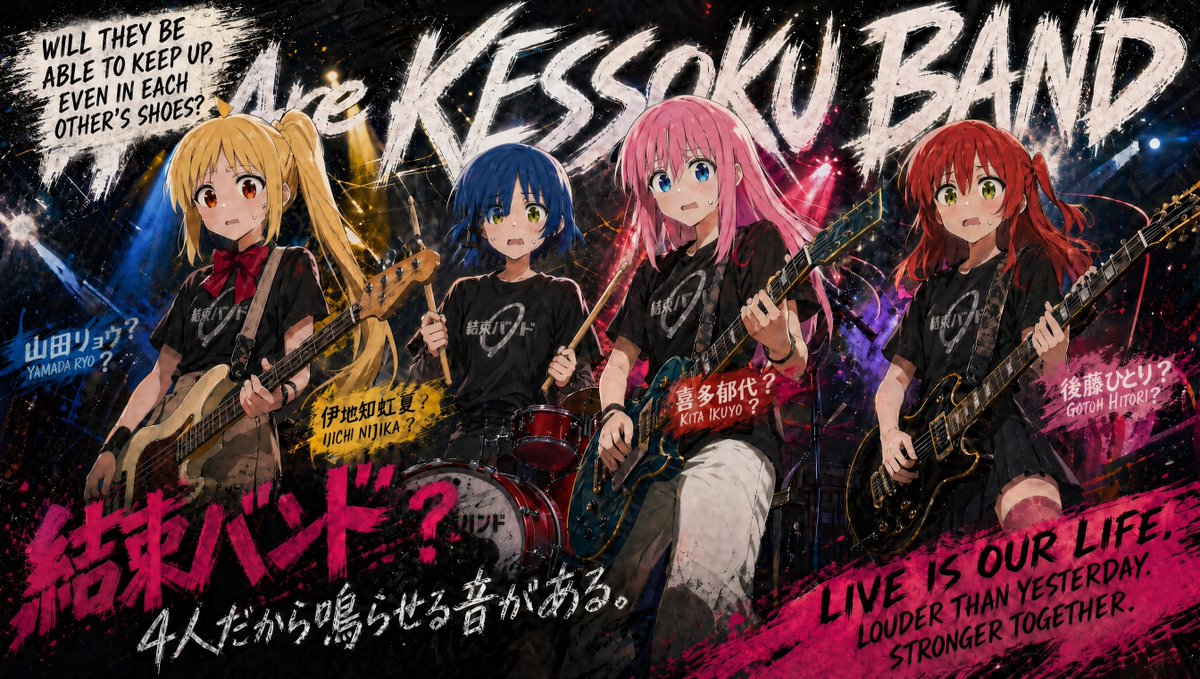 Kessoku Band Gritty Anime Poster preview image 2