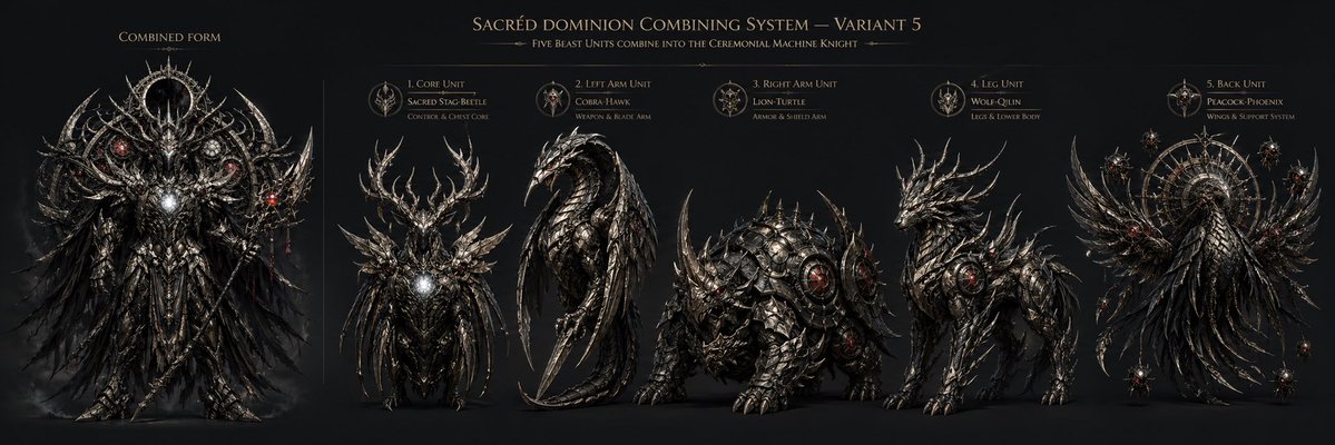 Gothic Five-Beast Combining Mecha Sheet preview image 1