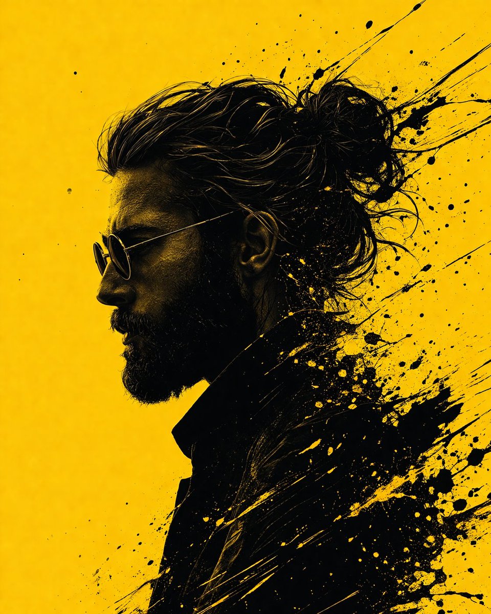 Graphic Novel Ink Splatter Portrait preview image 1