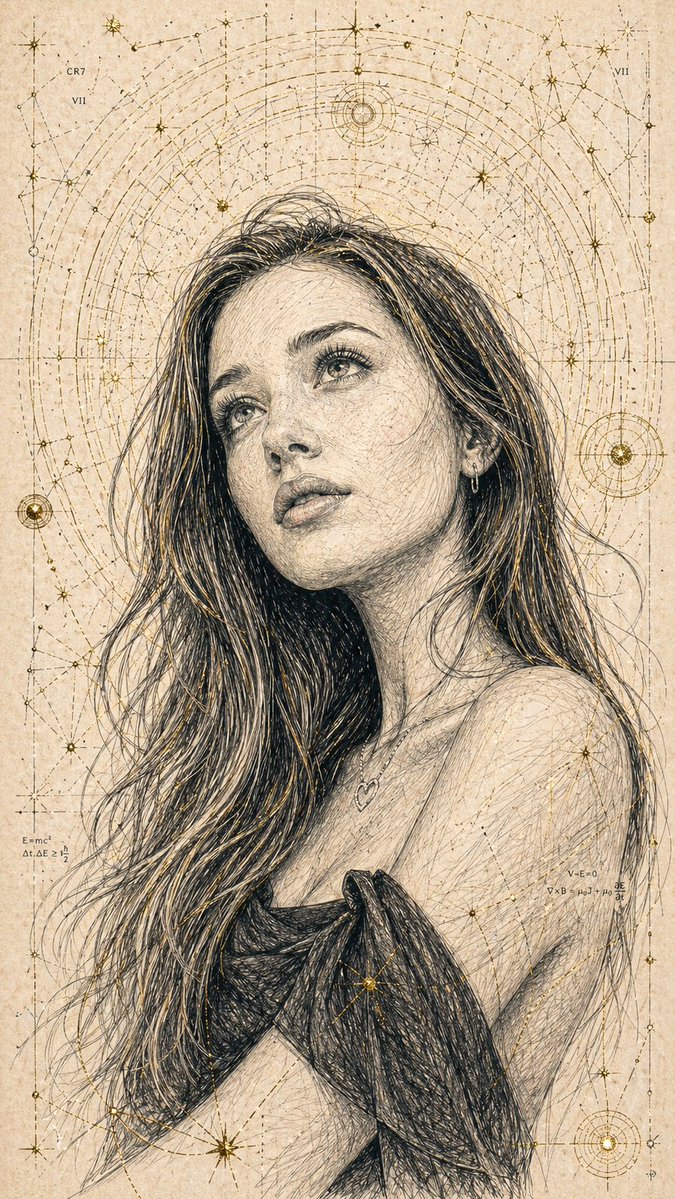 Technical Ink Sketch Portrait preview image 2