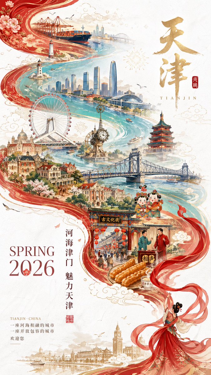 Tianjin City Promotional Poster Prompt preview image 1