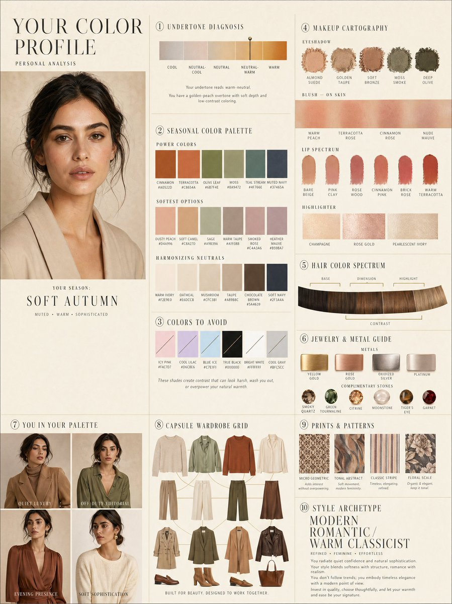 Luxury personal color profile layout preview image 1