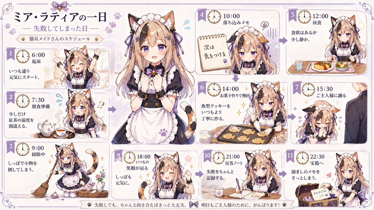 猫女仆每日时间表信息图 preview image 1