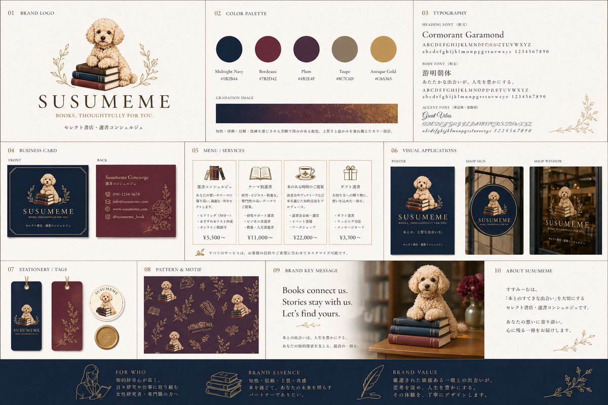 Bookstore Brand Board with Poodle Mascot preview image 2