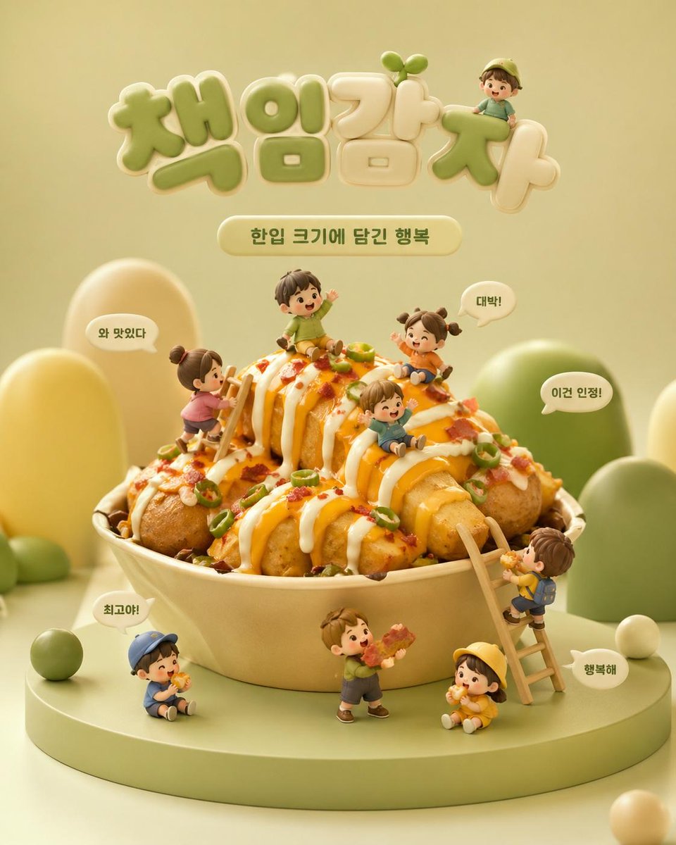 3D Chibi Food Advertisement Scene preview image 3