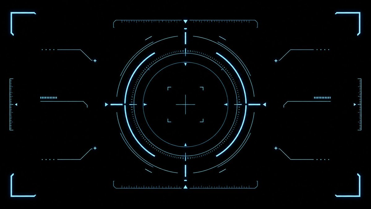 青色科幻 HUD 十字线覆盖 preview image 1
