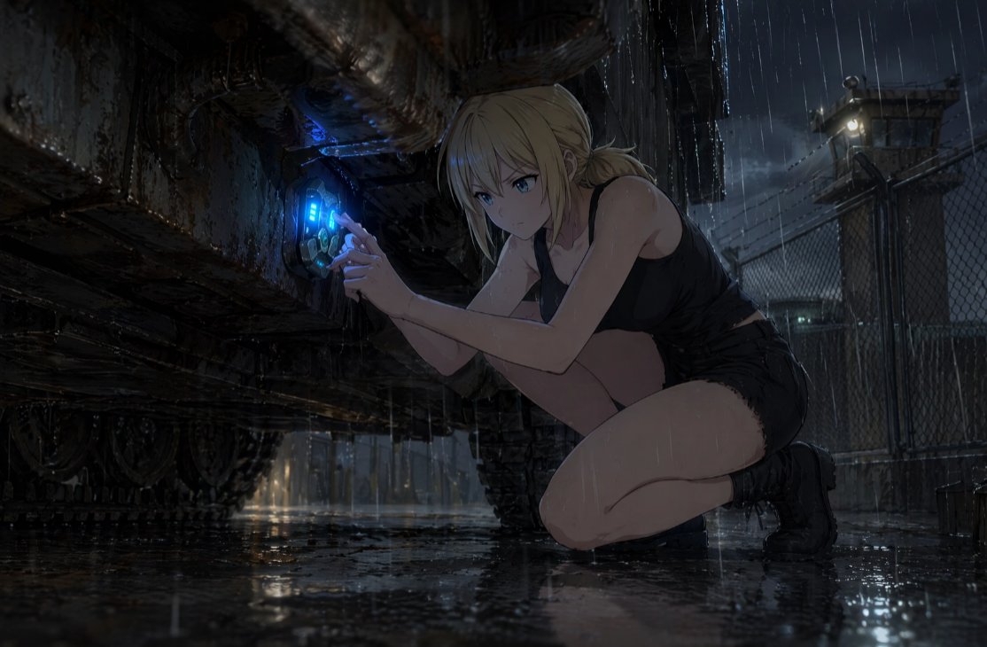 Rainy Sci-Fi Infiltration Scene preview image 1