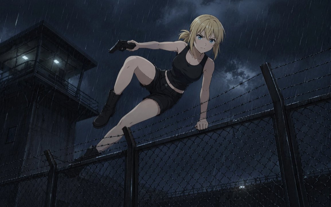 Rainy Anime Fence Escape preview image 1
