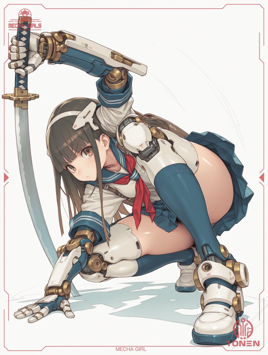 机甲女学生武士刀动作海报 preview image 1