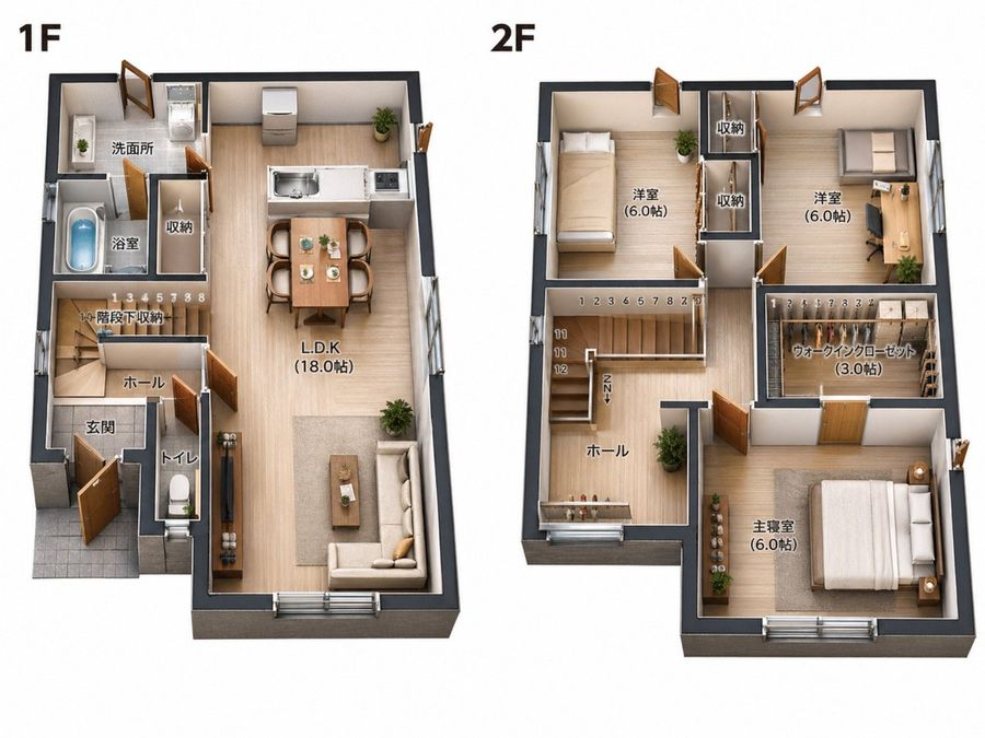 Two-Story Japanese House Floor Plan preview image 1