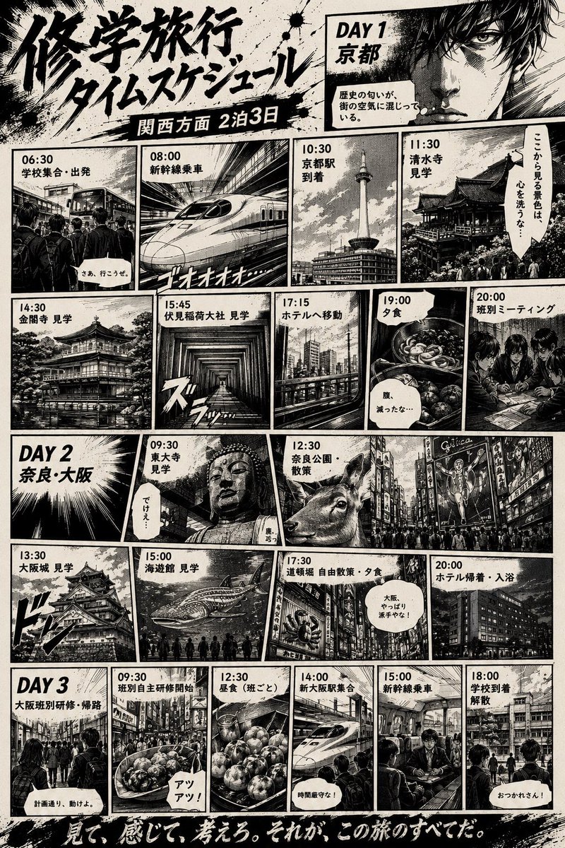 Manga School Trip Timetable preview image 1