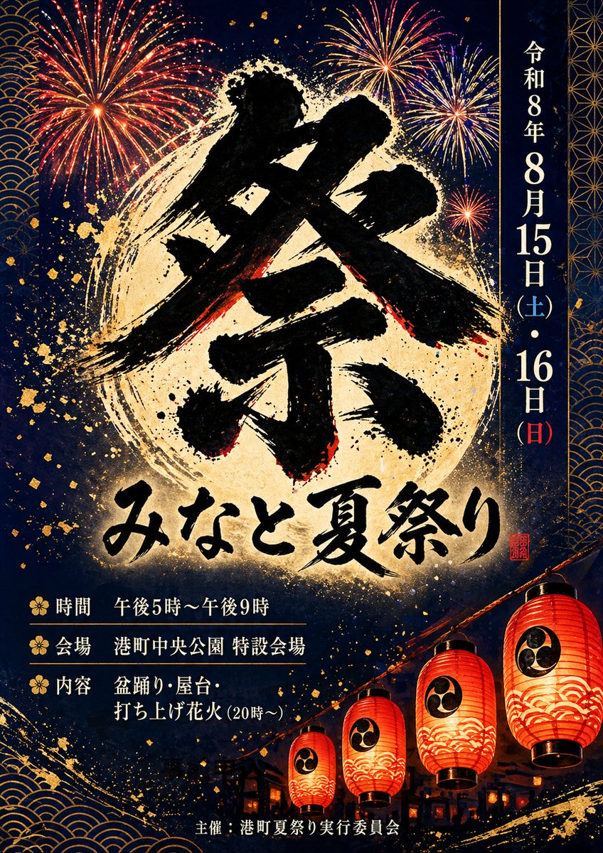 Japanese Summer Festival Poster preview image 1
