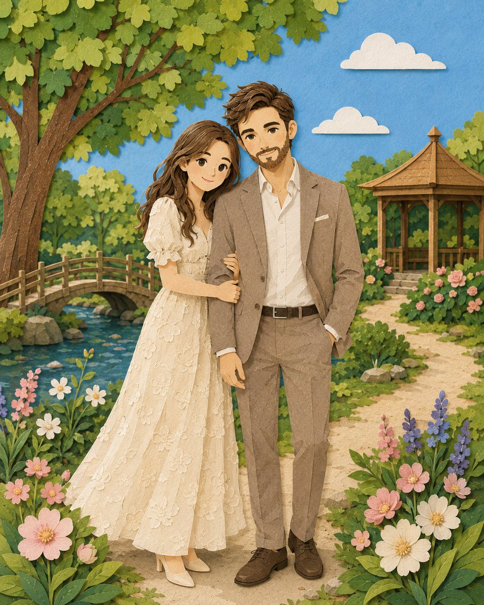 Paper-Cut Romantic Portrait preview image 2