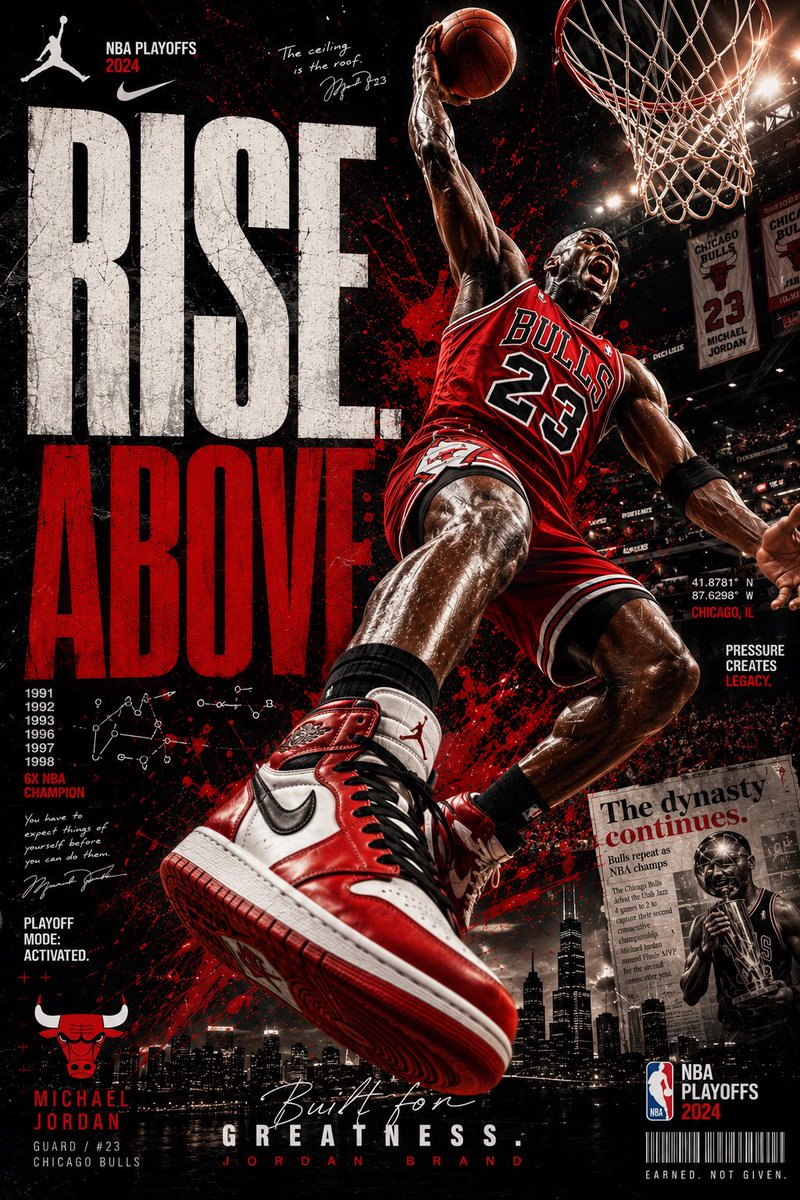 Rise Above Basketball Playoff Poster preview image 1
