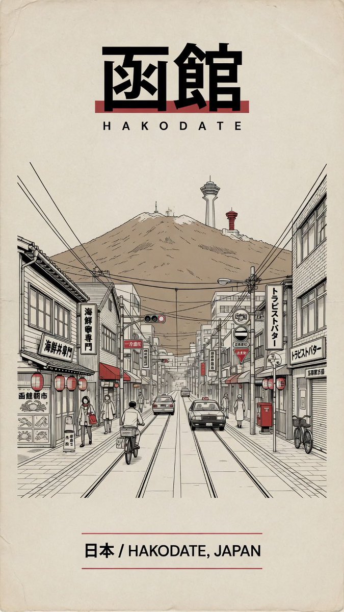 Vintage Hakodate Travel Poster preview image 1