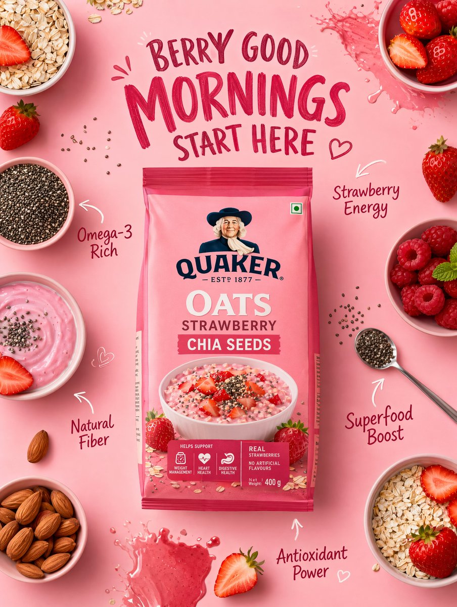 Healthy Breakfast Flat-Lay Ad Poster preview image 2