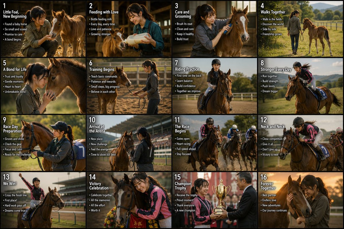 16-Panel Horse Racing Storyboard preview image 1
