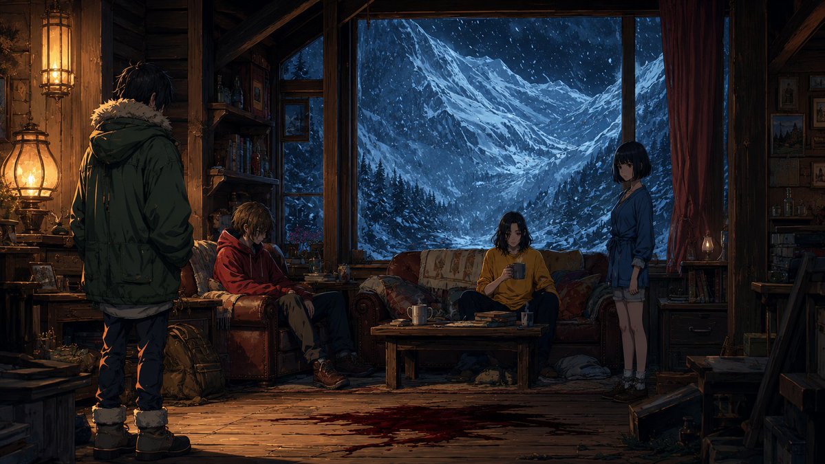 Mysterious Mountain Lodge Anime Scene preview image 2