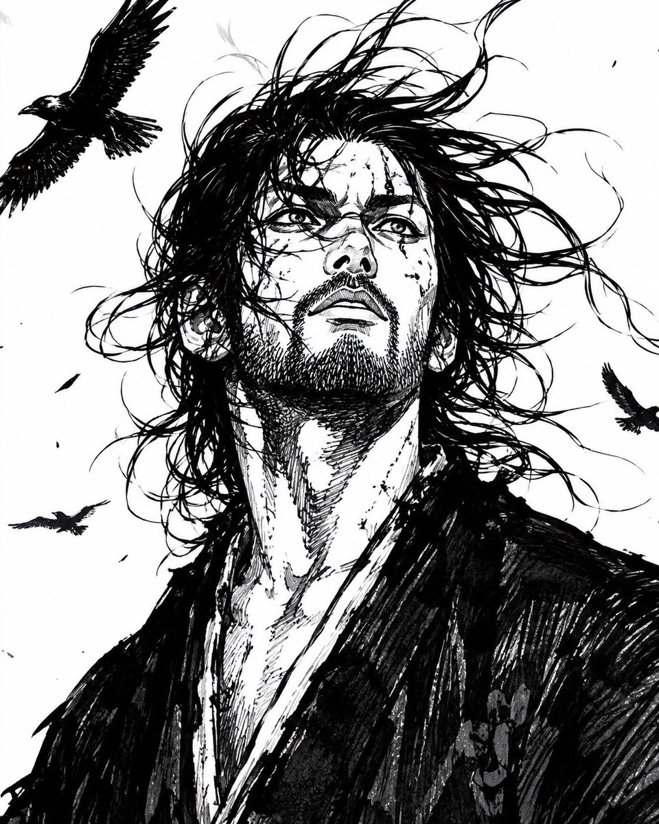 风吹水墨武士肖像 preview image 1