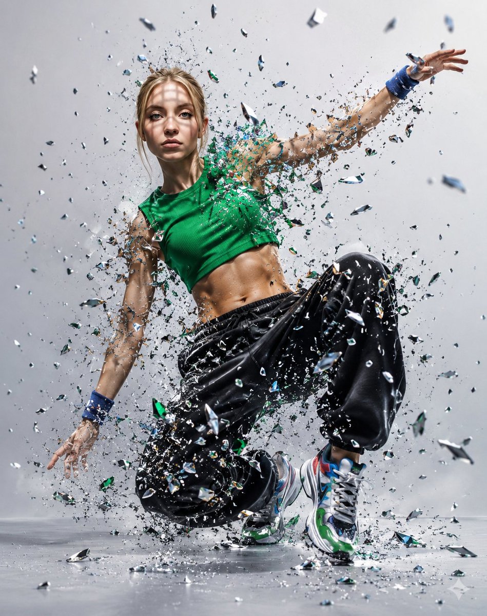 Glass Shard Dance Action Portrait preview image 1