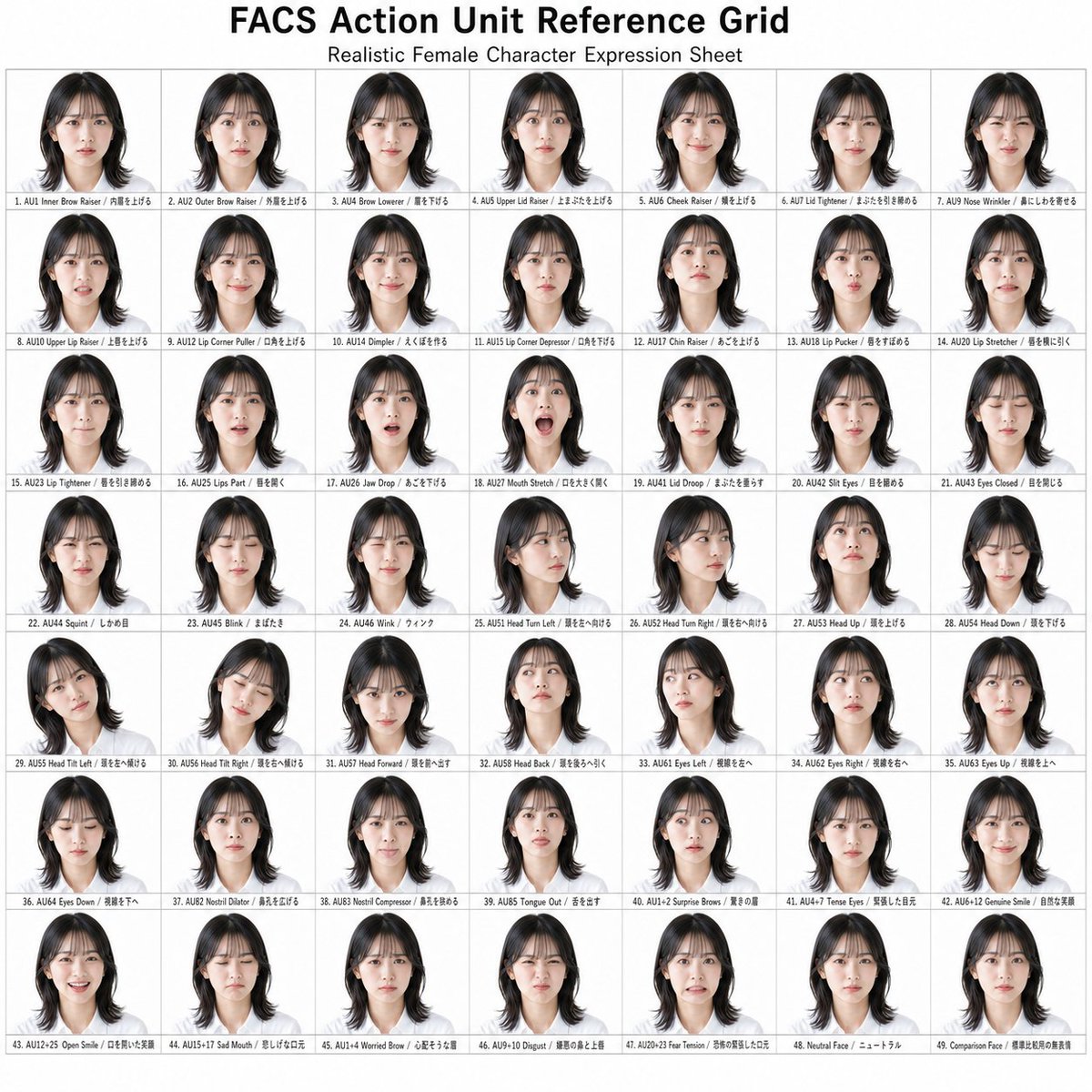 FACS Action Unit Reference Grid preview image 1