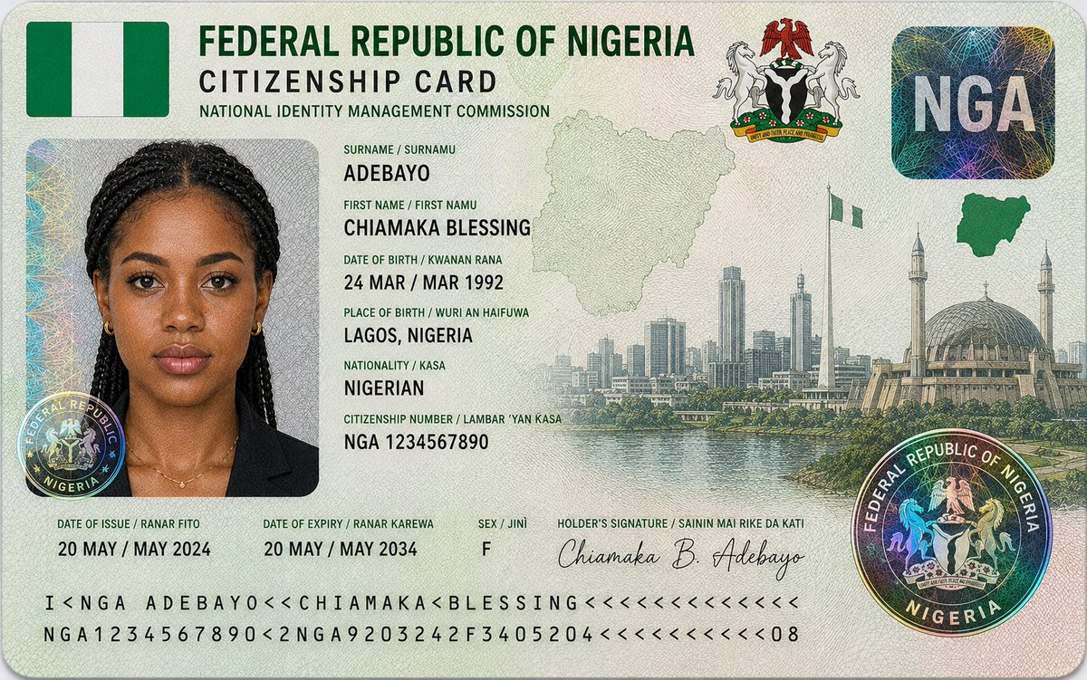 Nigerian Citizenship Identity Card Mockup preview image 2